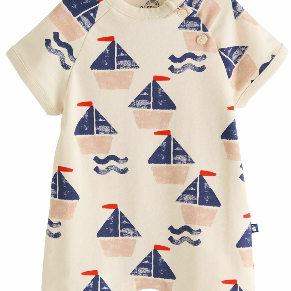 Sailboat Pattern Baby Onesie